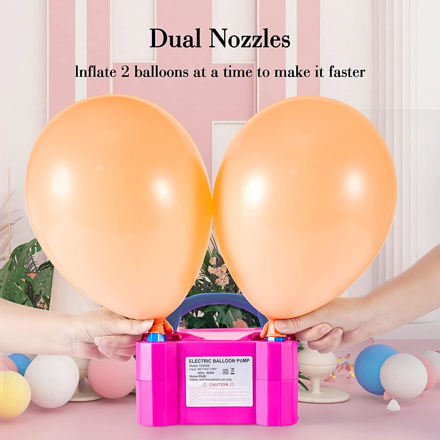 Electric Balloon Pump, Inflate Air Balloon Pump, Portable Dual Nozzle Rose Red Electric Balloon Machine, Portable Air Blower Pump for Balloons Electric Balloon Pump, Inflate Air Balloon Pump, Portable Dual Nozzle Rose Red Electric Balloon Machine, Portable Air Blower Pump for Balloons